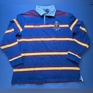 Vintage Polo By Ralph Lauren Rugby Striped Shirt Long Sleeve Size XL Mens #1230